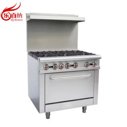 Cocina Industrial a Gas de 6 Quemadores con Horno | Acero Inoxidable | Uso Profesional para Restaurantes