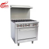 Cocina Industrial a Gas de 6 Quemadores con Horno | Acero Inoxidable | Uso Profesional para Restaurantes